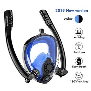 NENRENT Snorkel Mask - Double Snorkel Full Face Snorkeling Mask